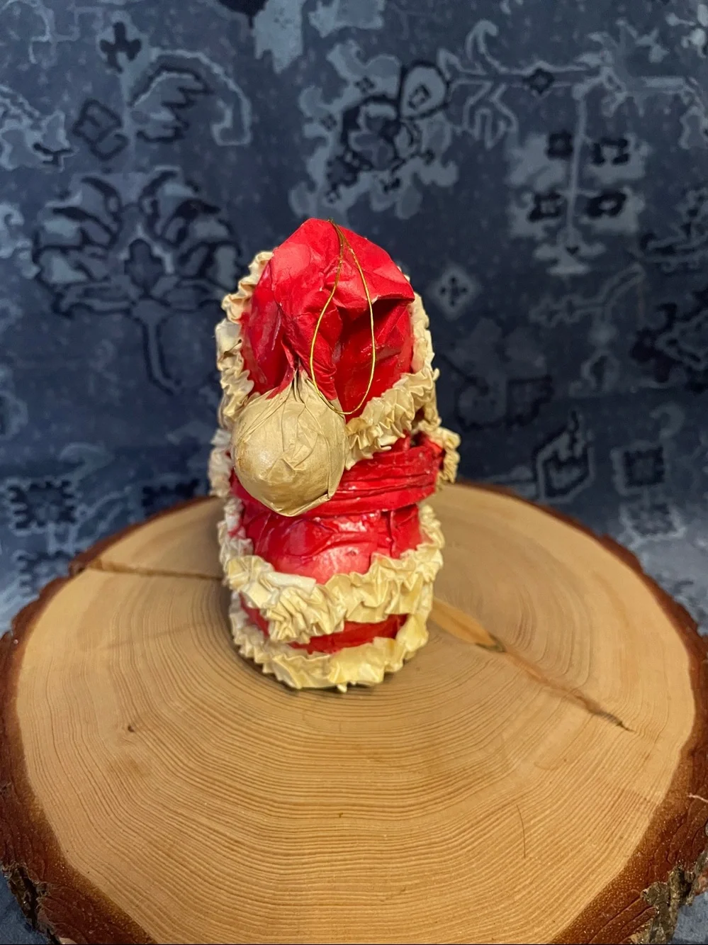 Vintage Paper Mache Mr. Santa Claus ornament Taiwan